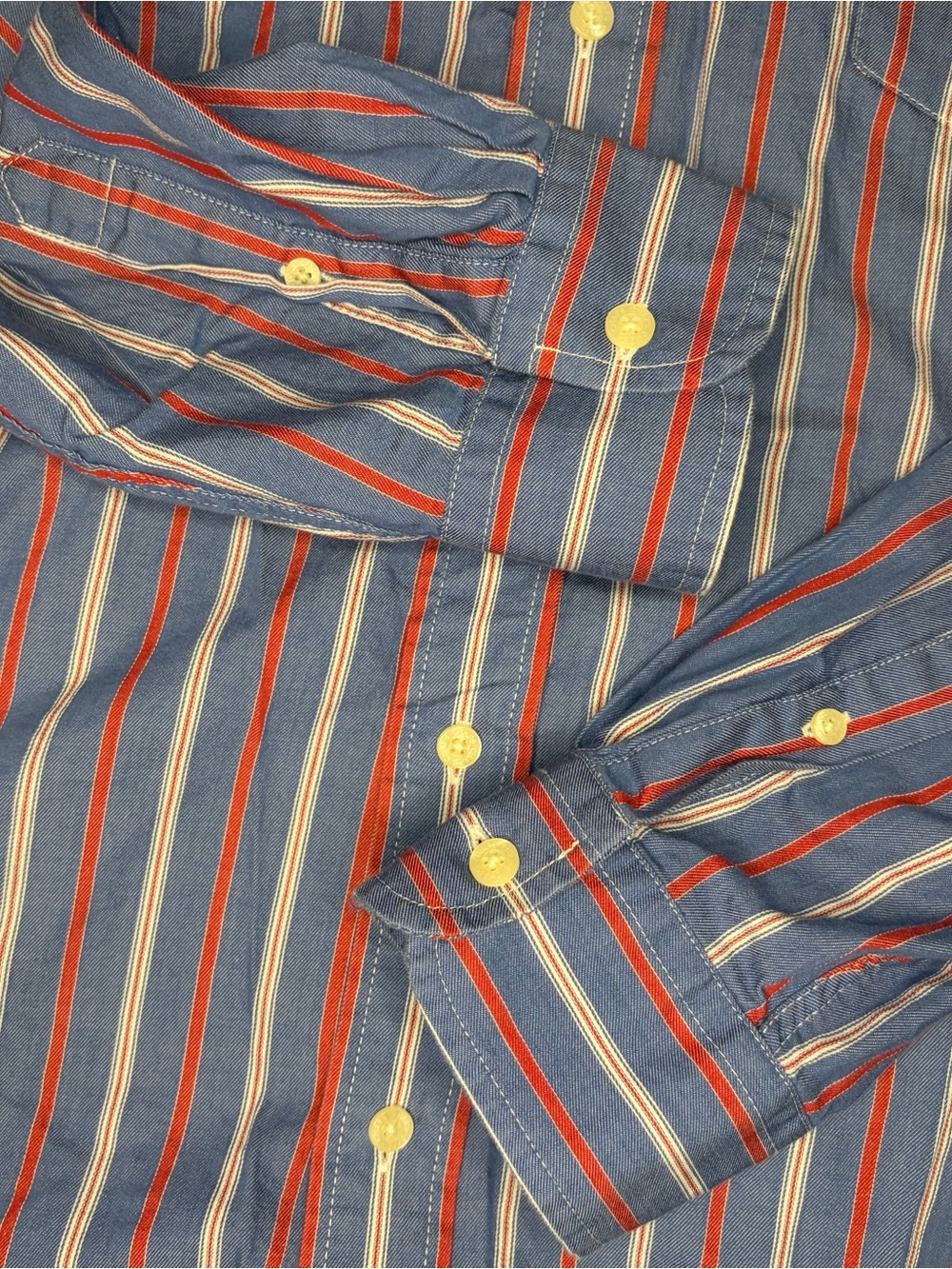 Chaps Men’s Striped Button-Down Shirt - Americana Stripes (Size XL) - Picture 5 of 9